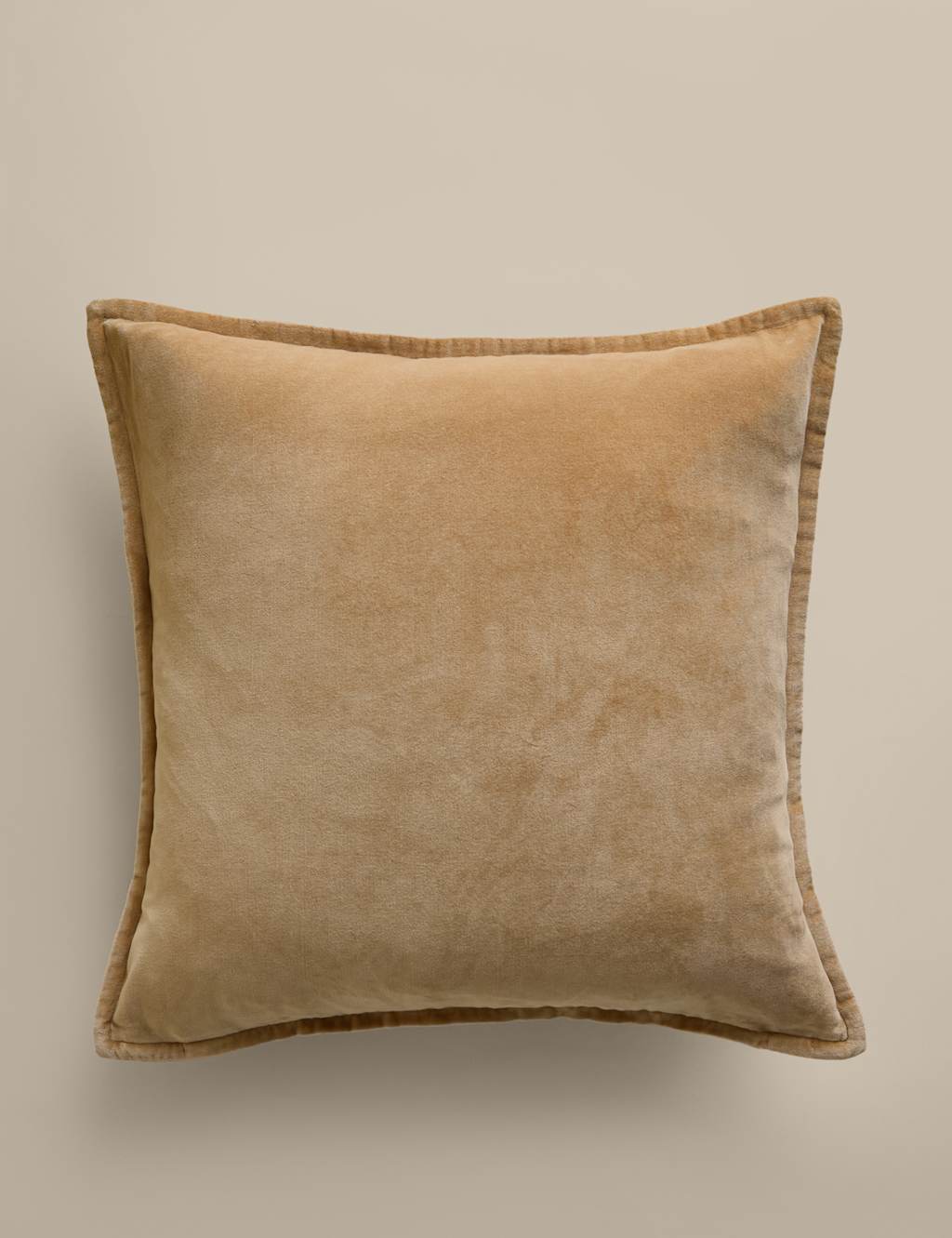M&S Pure Cotton Velvet Cushion Cover Bronze