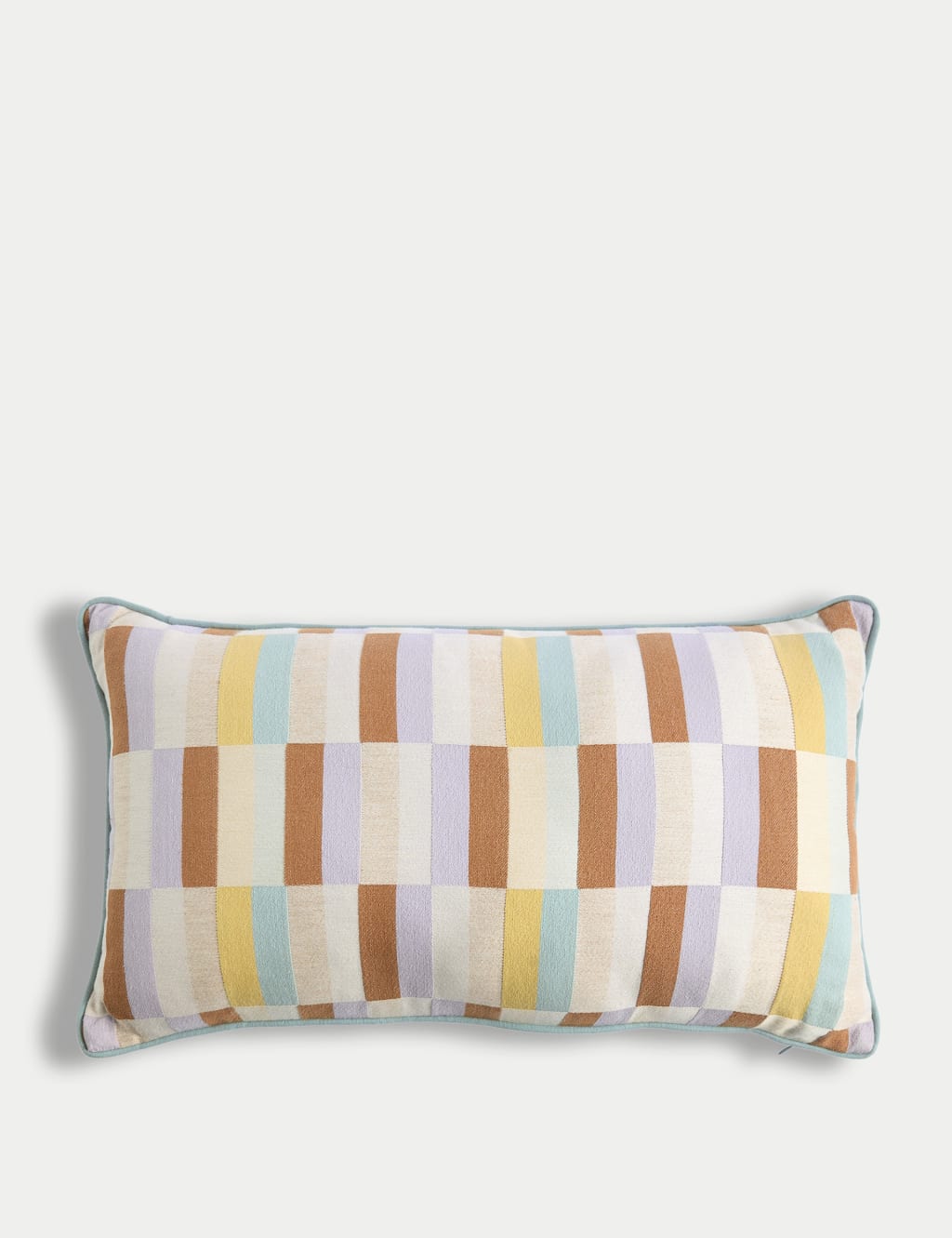 Pure Cotton Geometric Bolster Cushion