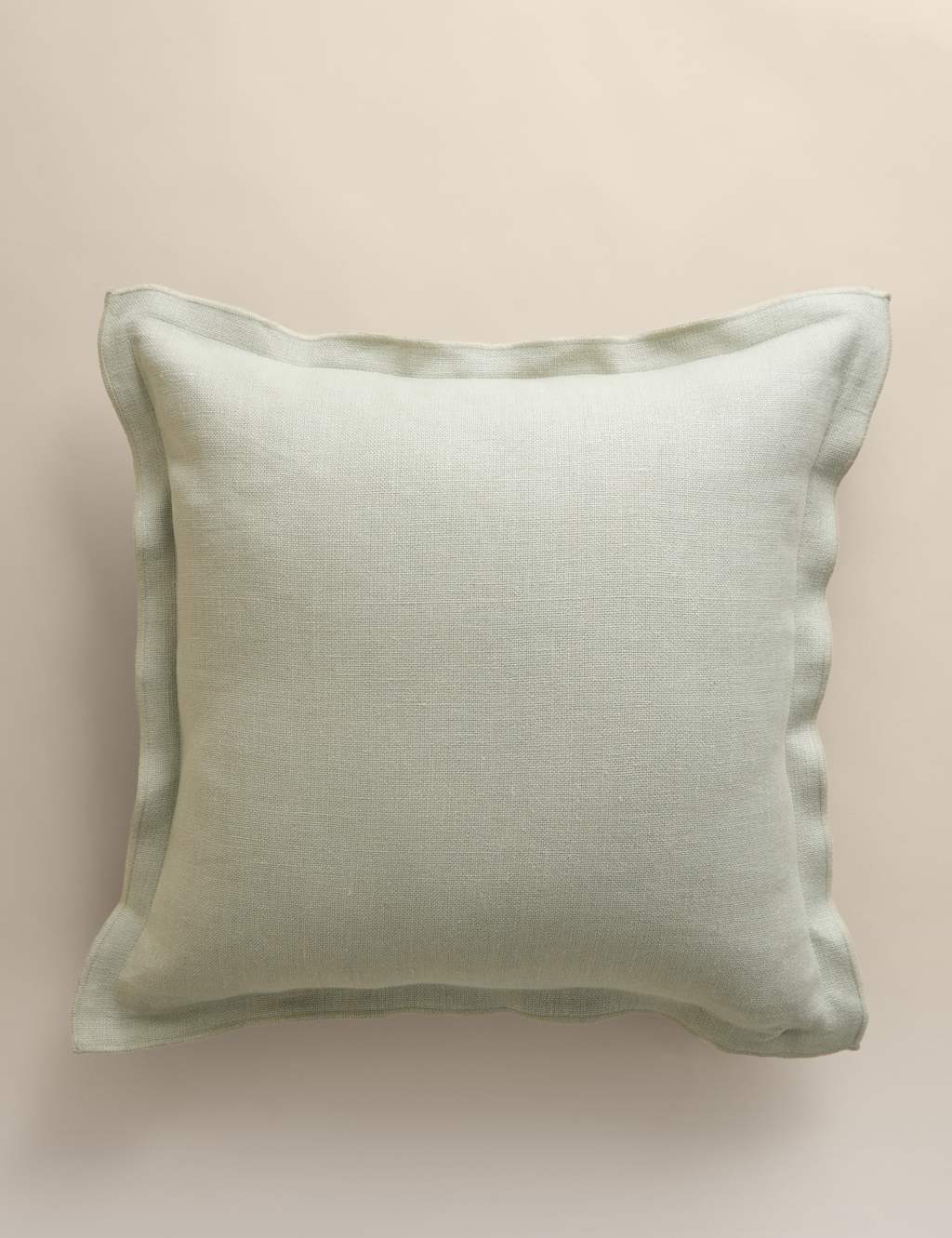 M&S Pure Linen Cushion - Soft Green