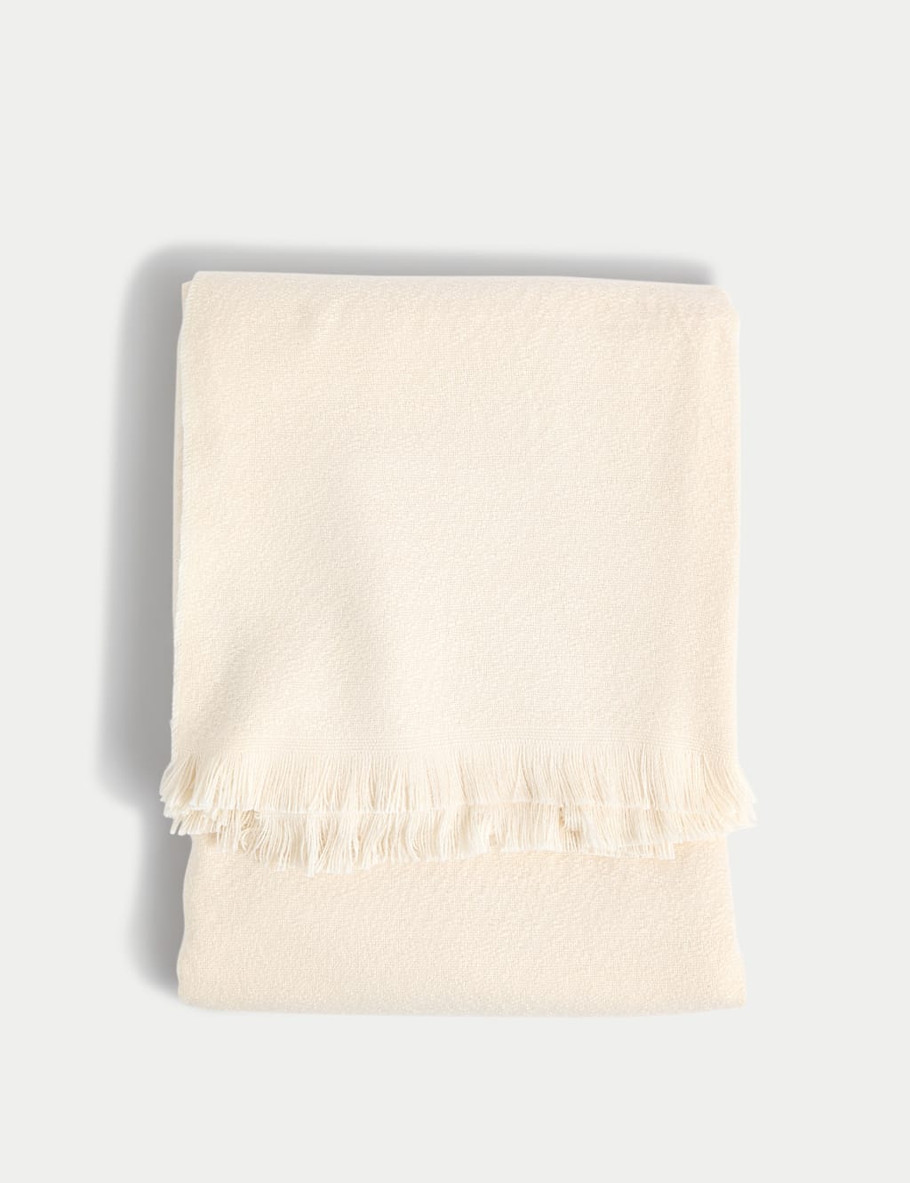 M&S Collection Soft Textured Throw - Ecru, Ecru,Neutral