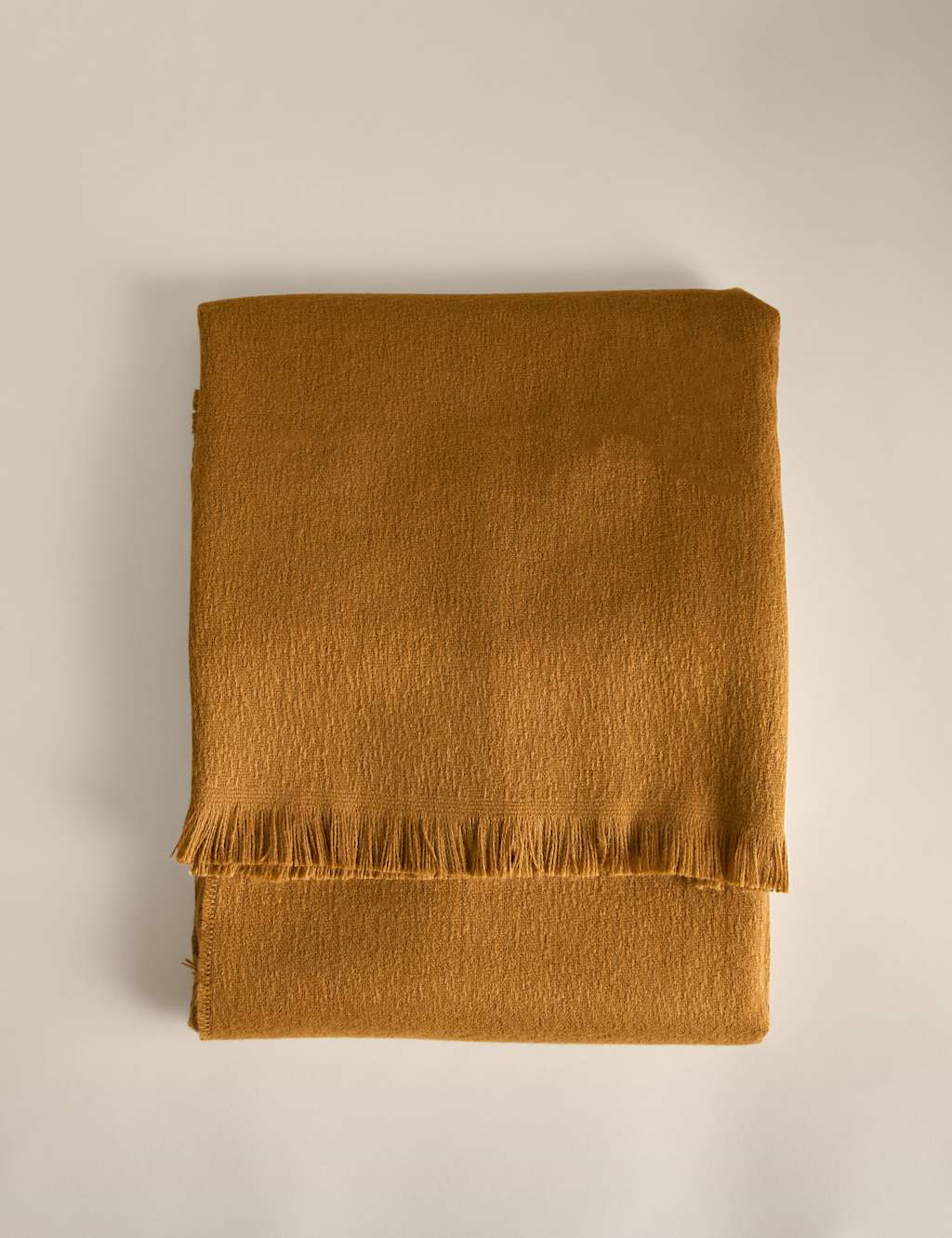 M&S Soft Textured Throw Ochre