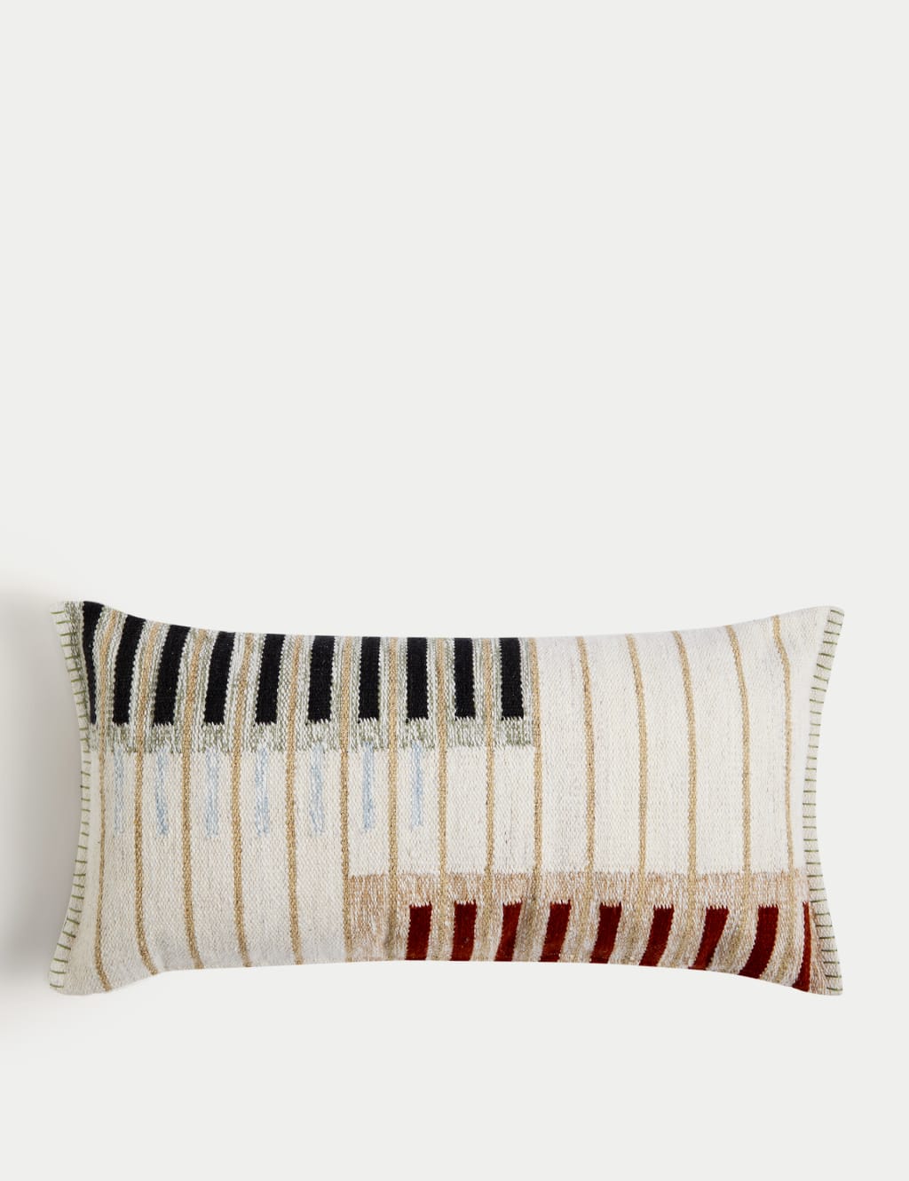 Wool Blend Textured Bolster Cushion