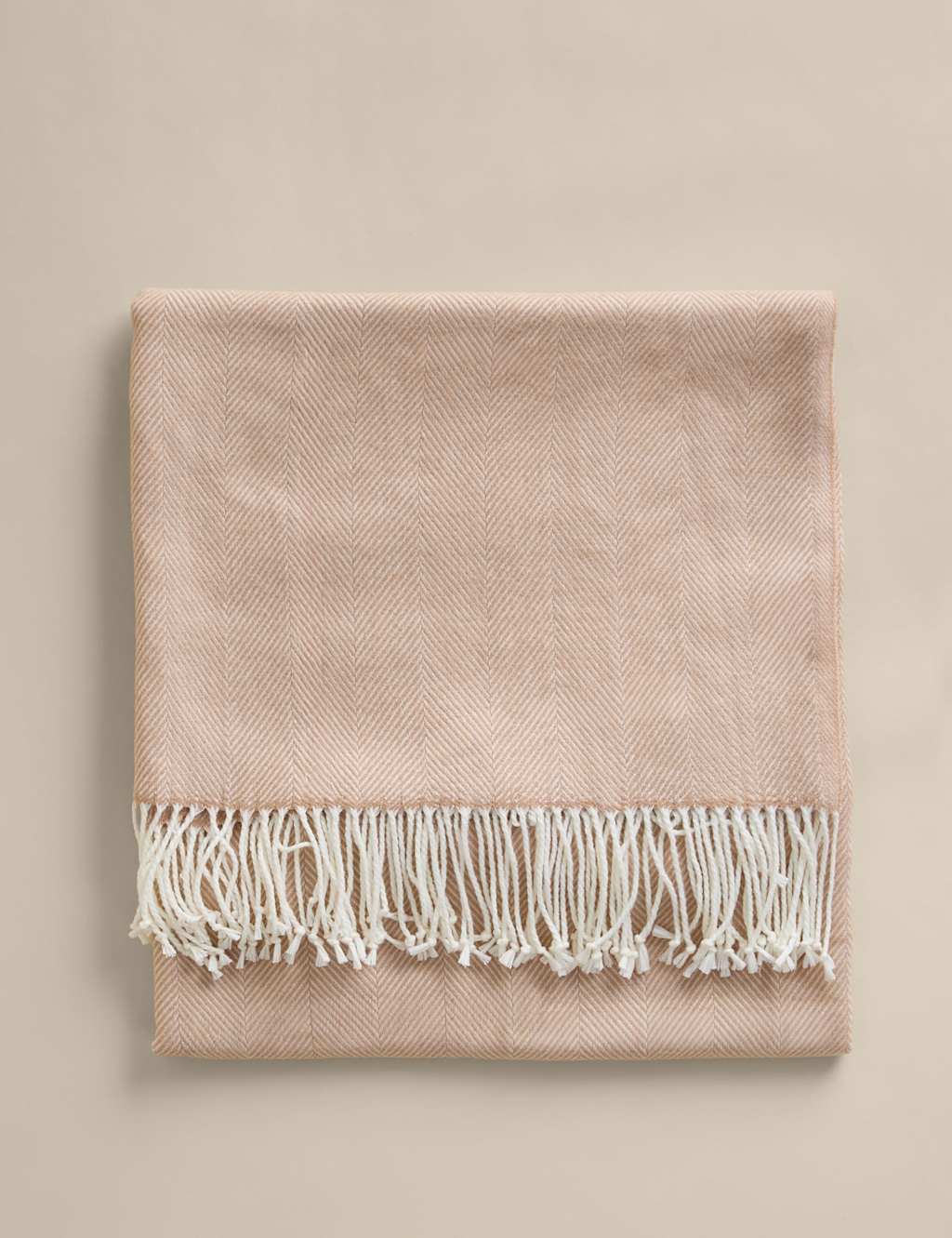M&S Herringbone Throw - Neutral