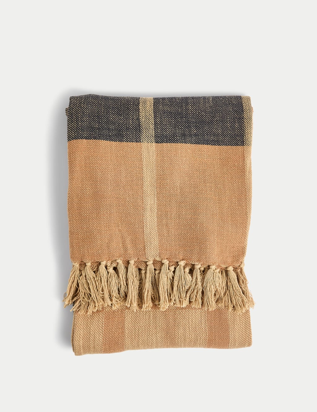 Pure Cotton Woven Geometric Checked Throw