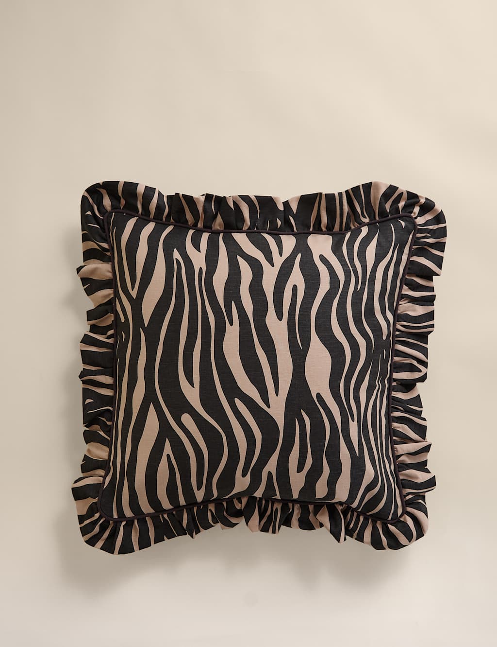 M&S Cotton Rich Zebra Cushion Black Mix