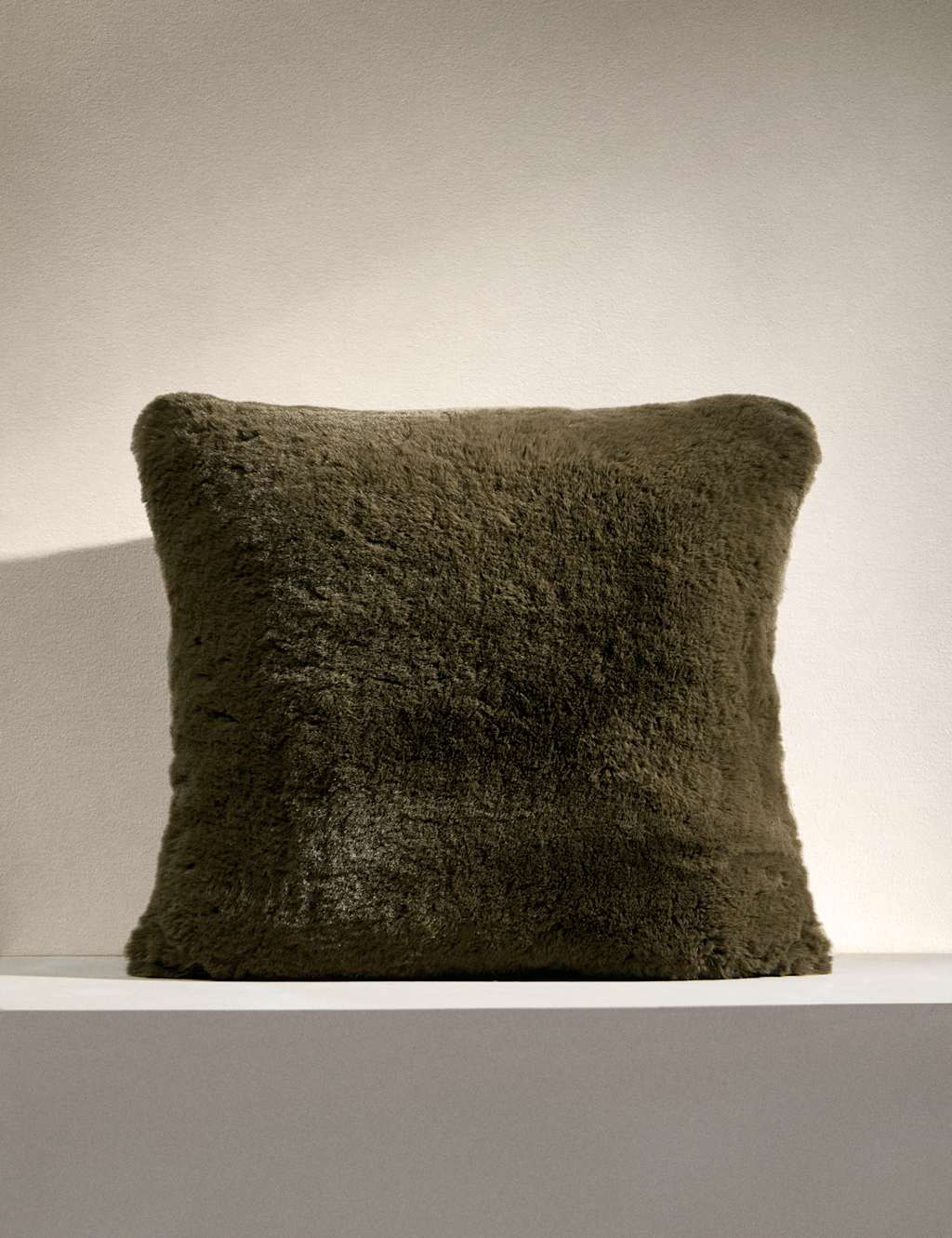 M&S X Kelly Hoppen Faux Fur Cushion Green