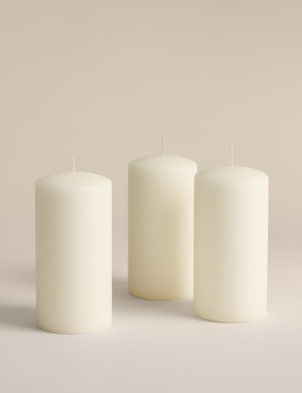 M&S Set of 3 Pillar Candles White