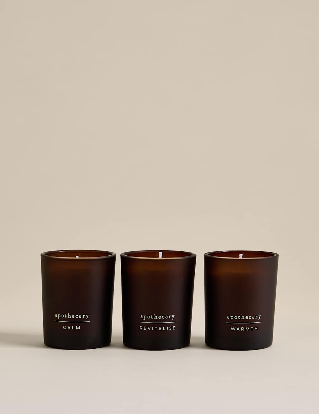 Apothecary Set of 3 Apothecary Candles Amber