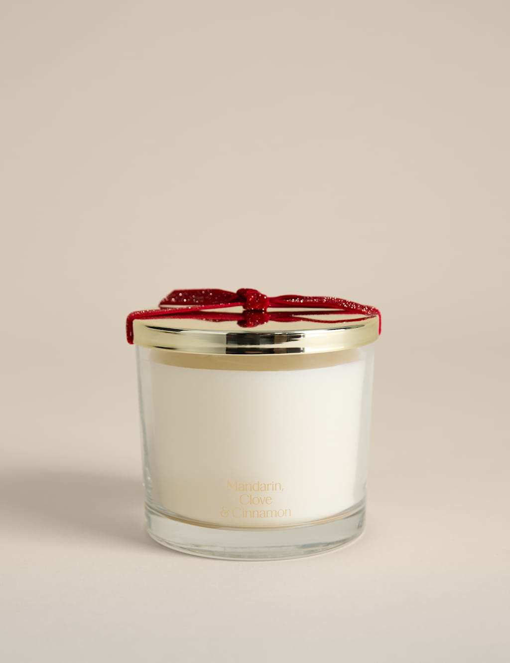 M&S Mandarin Clove & Cinnamon Lidded Candle Red Mix