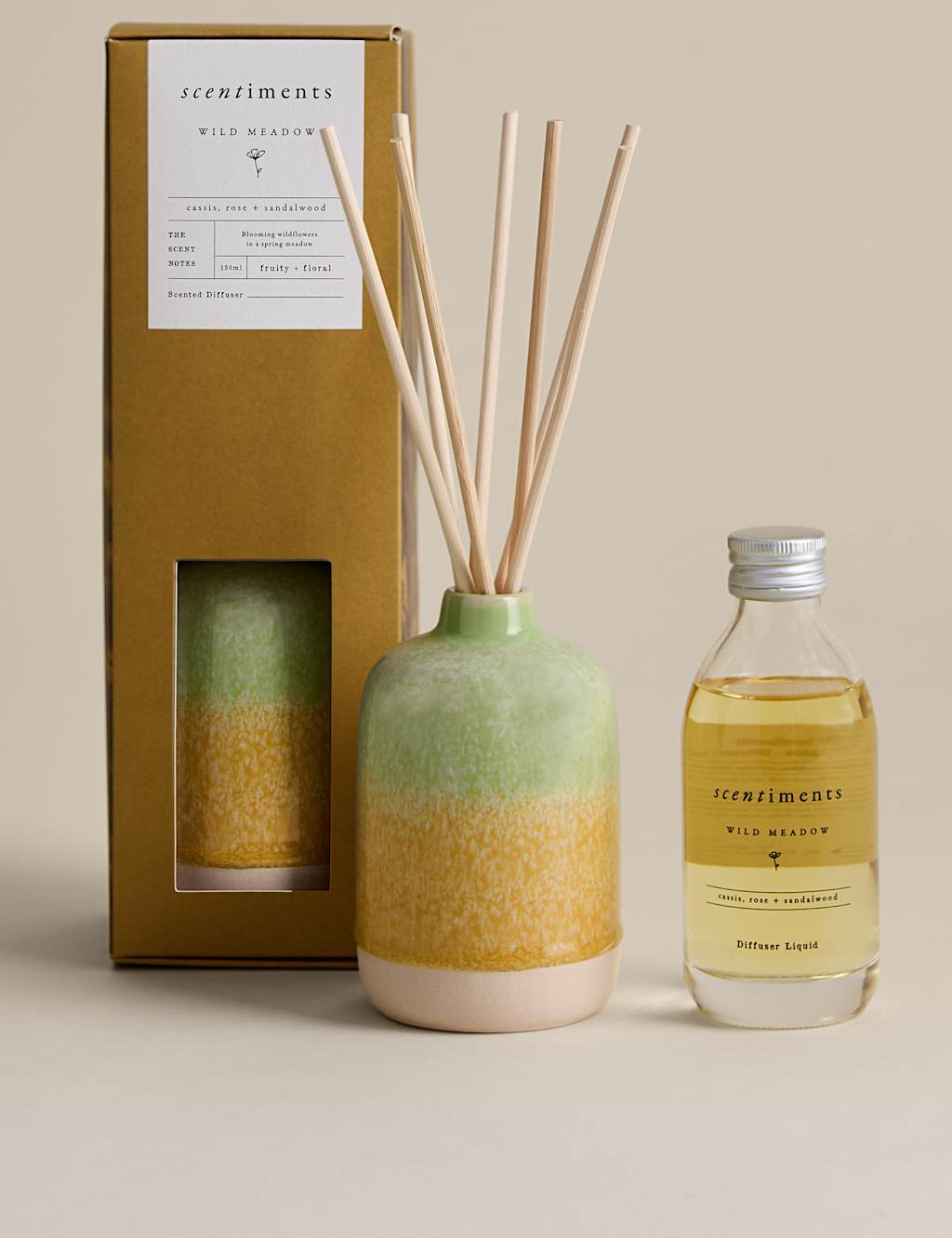 Scentiments Wild Meadow 150ml Diffuser - Multi - Available at M&S