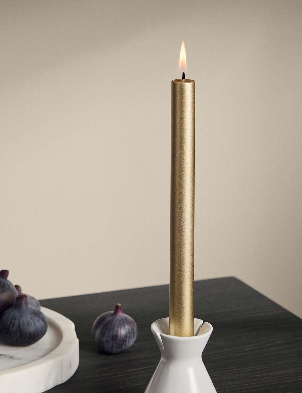 M&S X Kelly Hoppen Set of 4 Dinner Candles Gold Mix