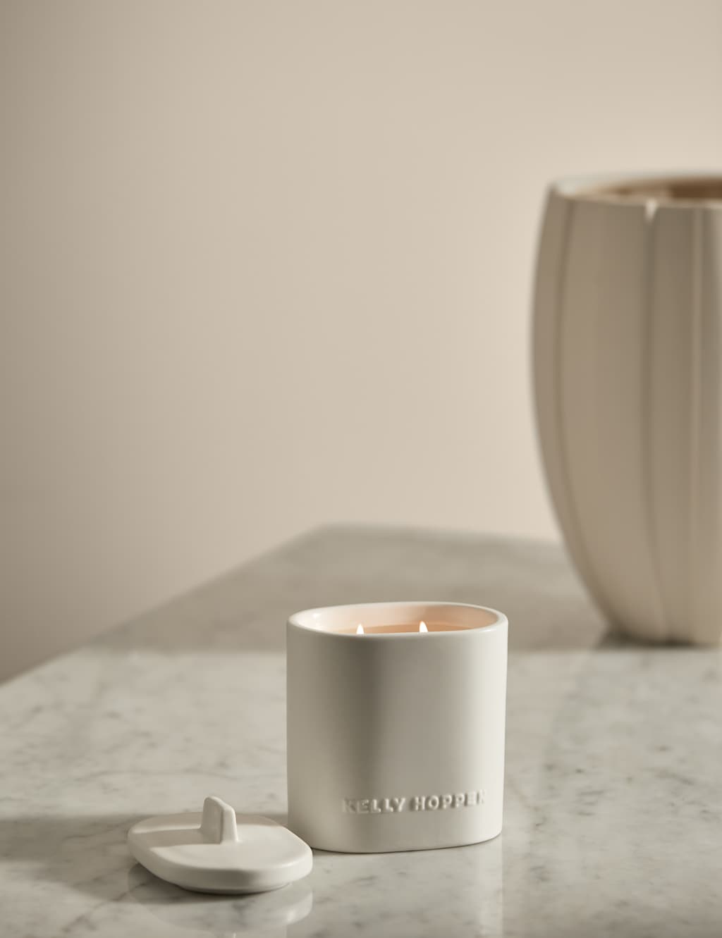 M&S X Kelly Hoppen No. 1 Fragrance Lidded Ceramic Candle 400g White Mix