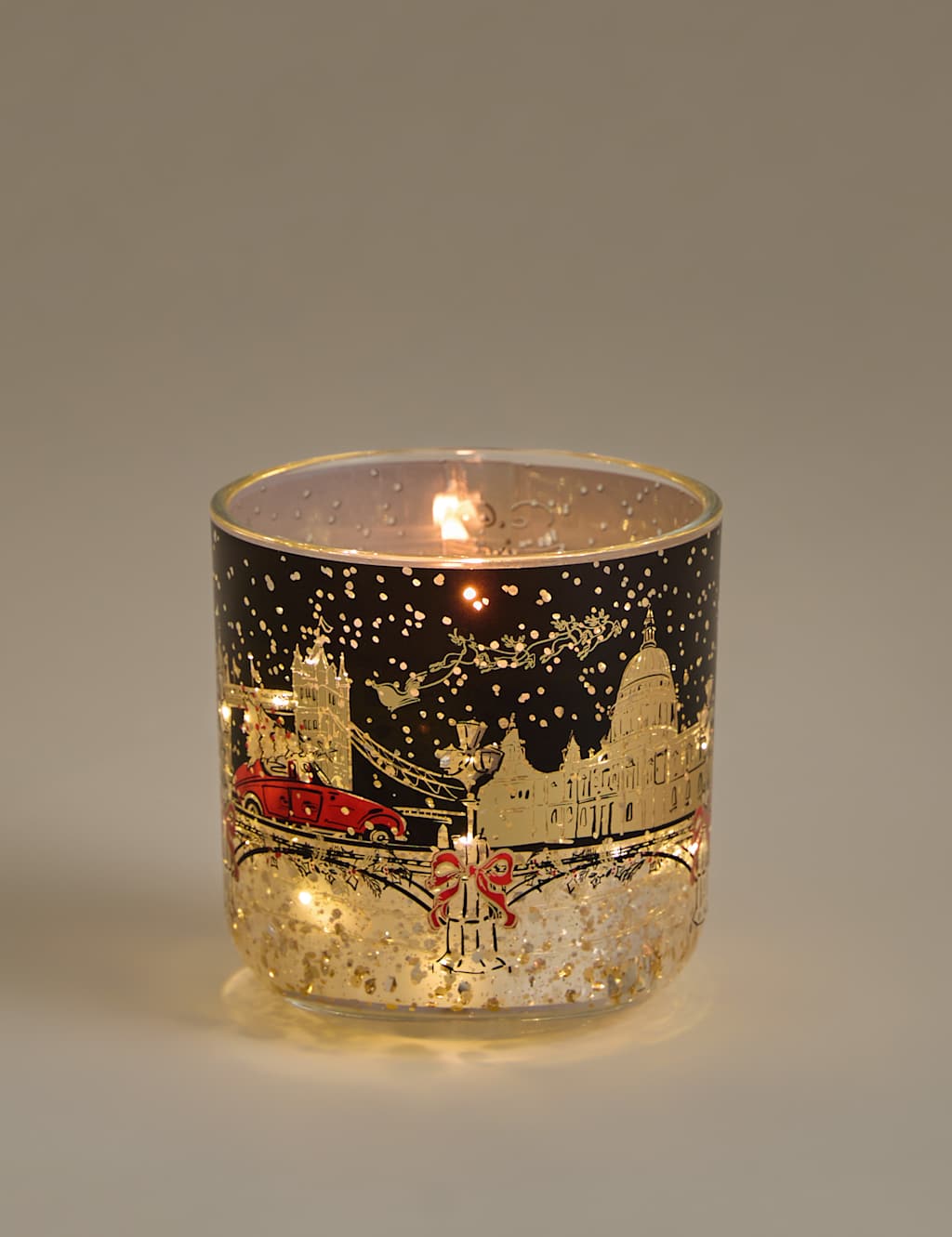 Marks & Sparkle Mandarin Clove & Cinnamon Townhouse Light Up Candle Red Mix