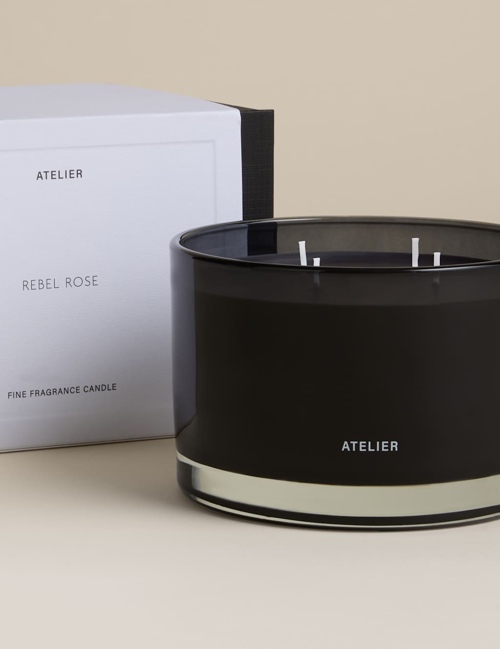 Atelier Rebel Rose 4 Wick Candle - Black Mix - Available at M&S