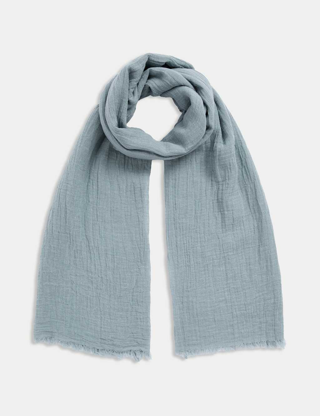 Linen Blend Fringed Scarf