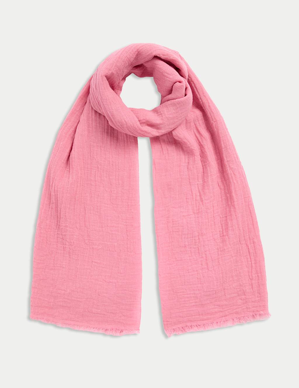 Linen Blend Fringed Scarf