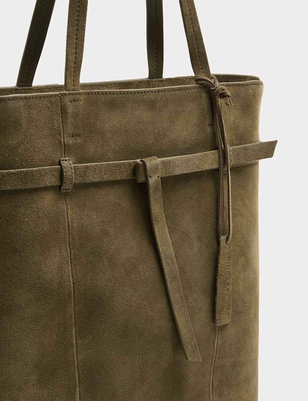 Autograph Women's Suede Belted Tote Bag - Khaki