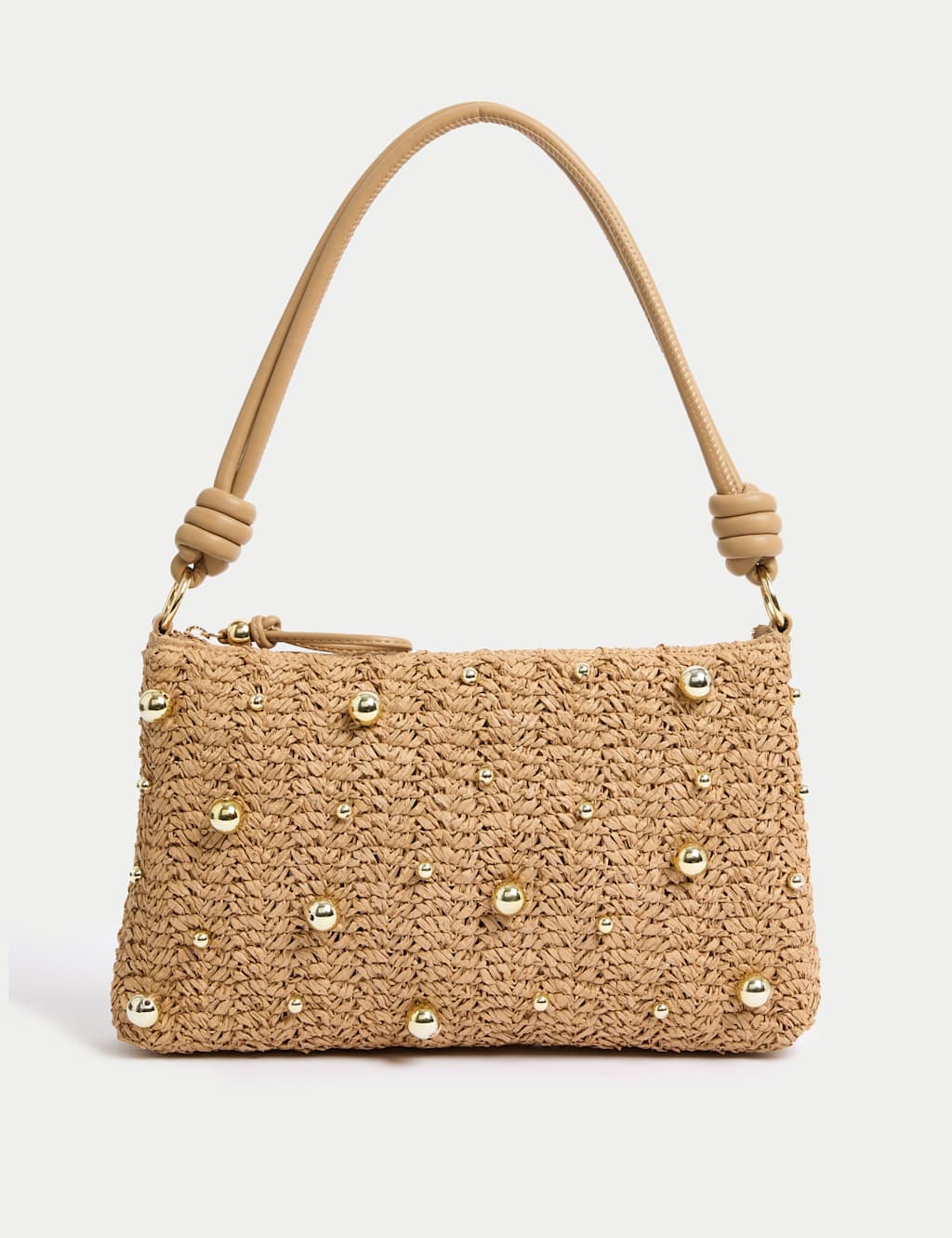 Straw Beaded Shoulder Bag