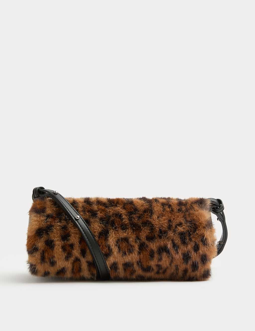 M&S Faux Fur Leopard Cross Body Bag Natural Mix