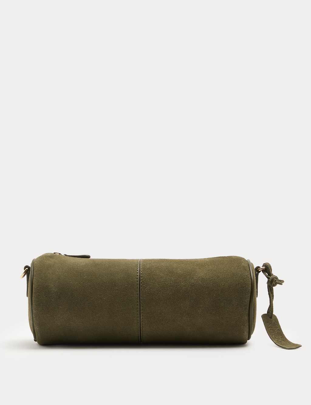 M&S Women's Suede Cylinder Cross Body Bag - Olive