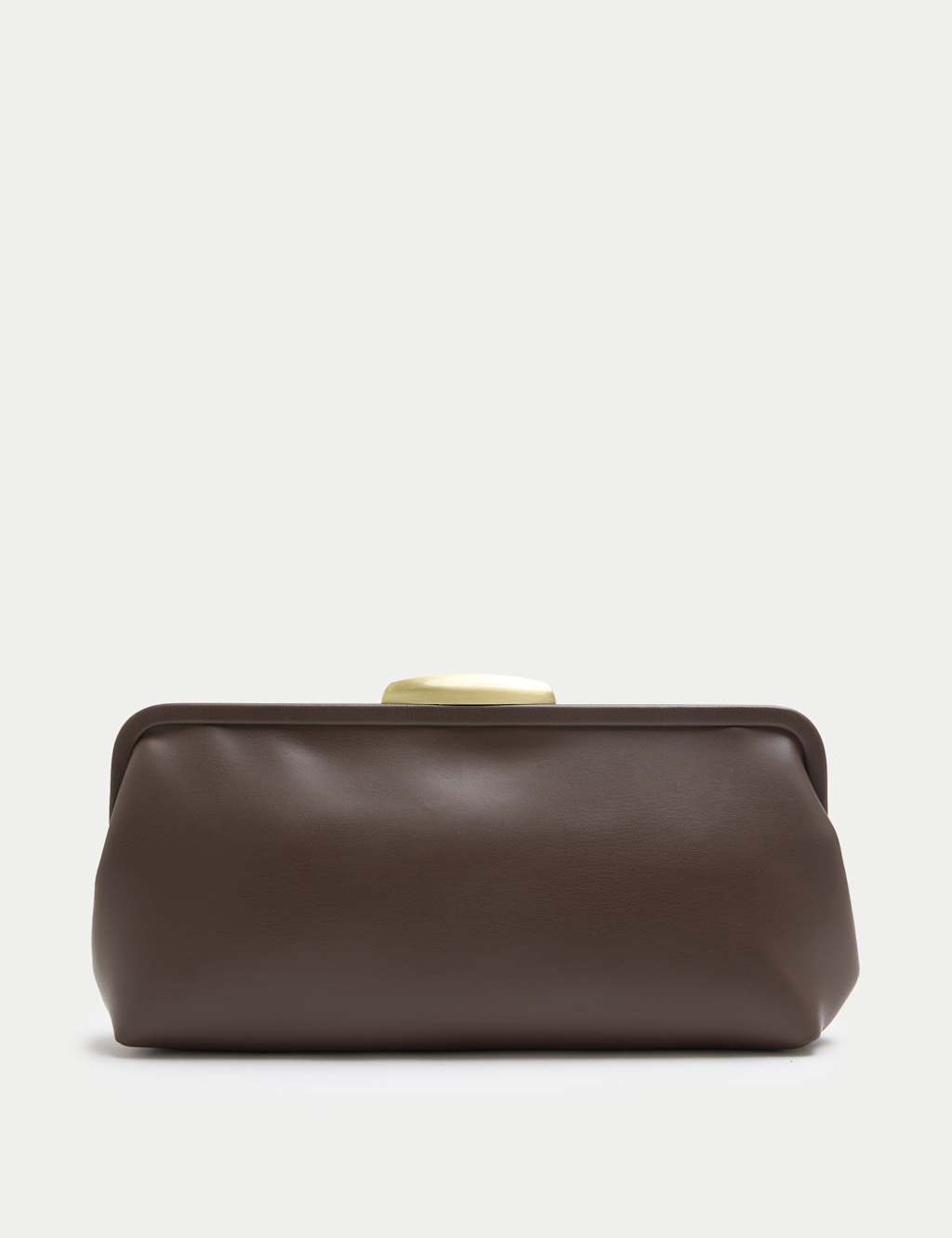 M&S Faux Leather Clutch Bag Mocha