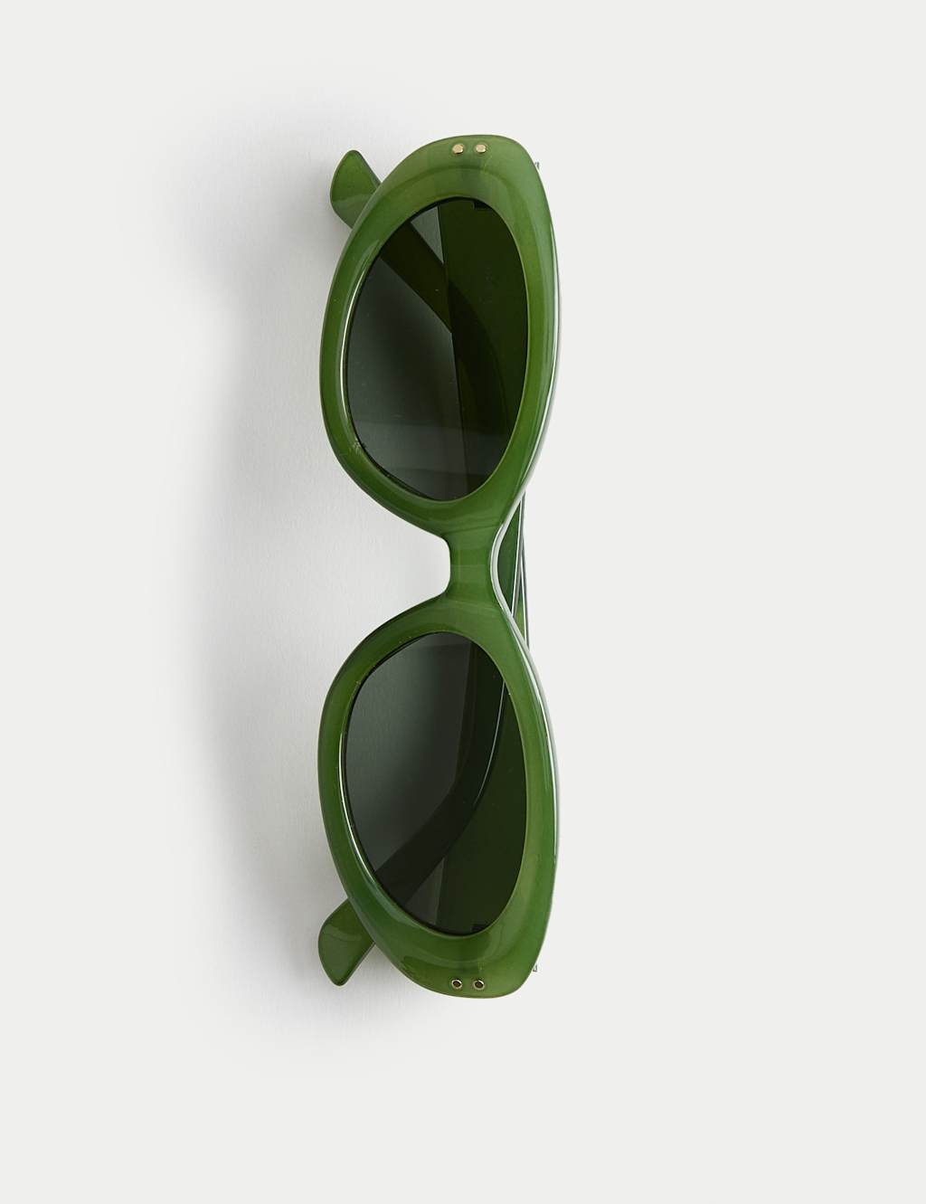 M&S Women's Oval Cat Eye Sunglasses - Khaki