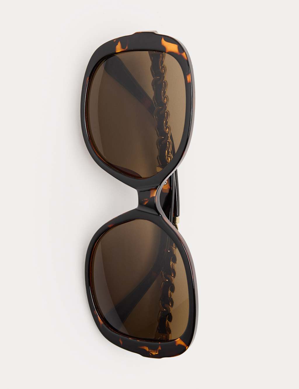 M&S Women's Round Chain Detail Sunglasses - Brown