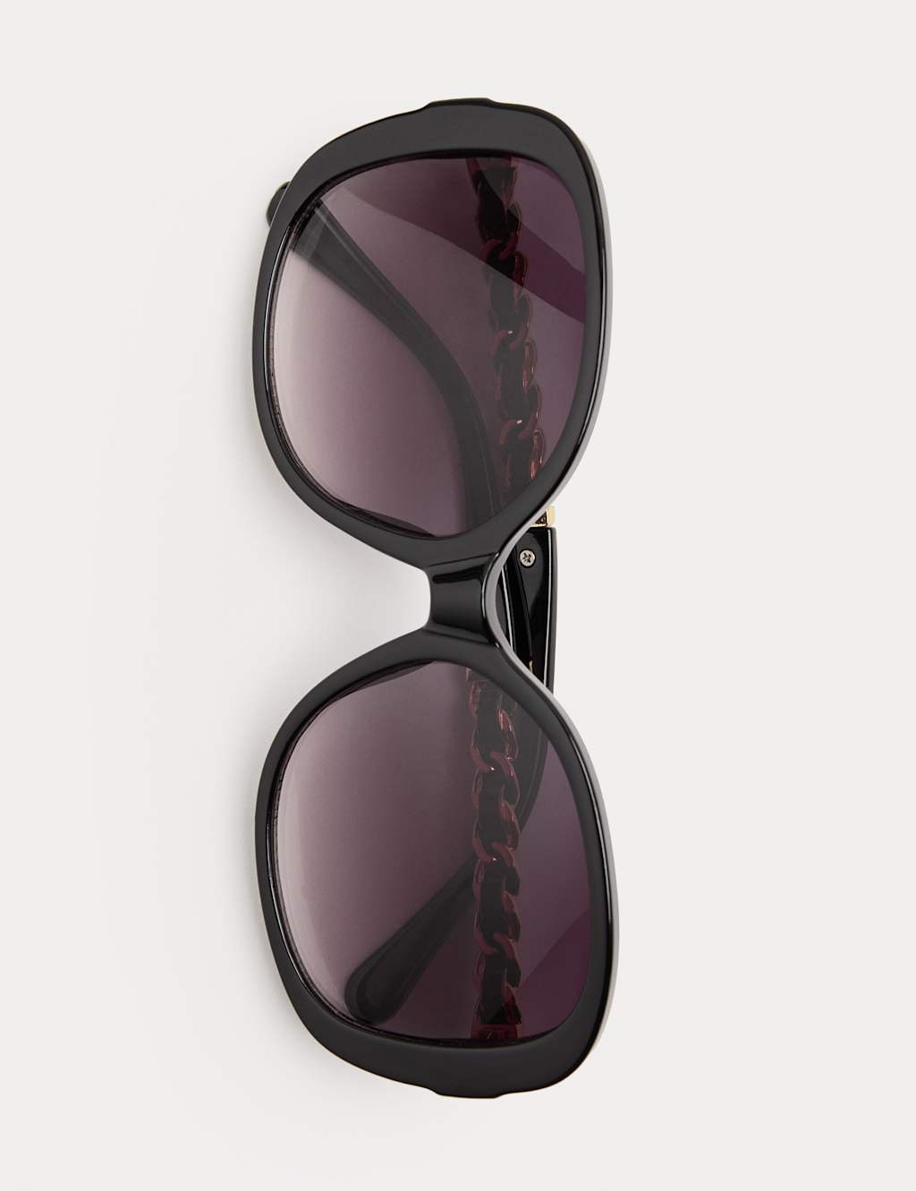 M&S Women's Round Chain Detail Sunglasses - Black