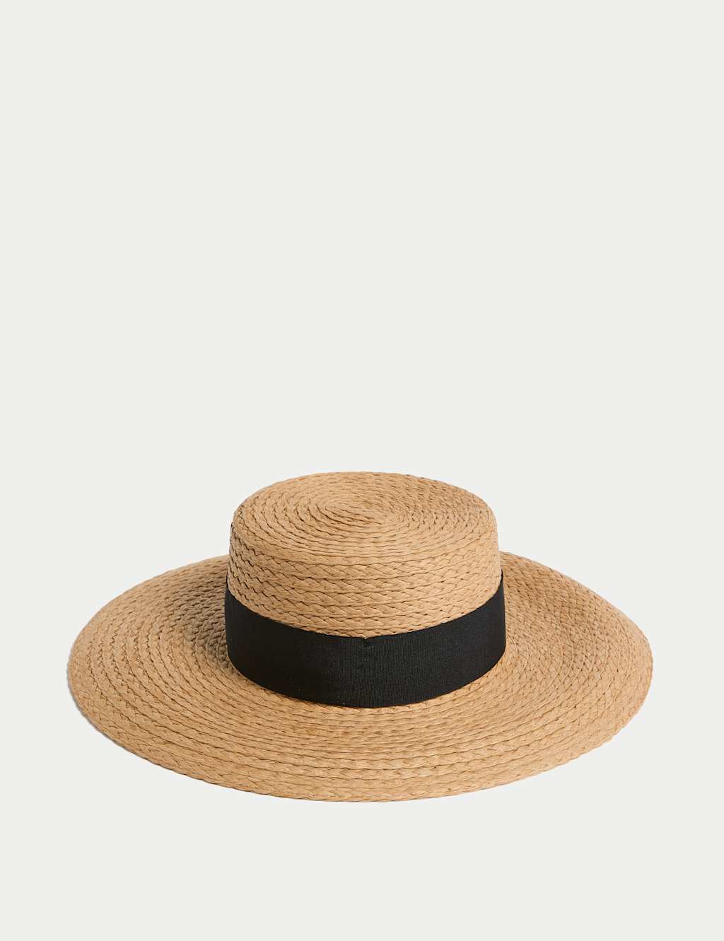 M&S Collection Women's Straw Boater Hat - M-L - Natural, Natural