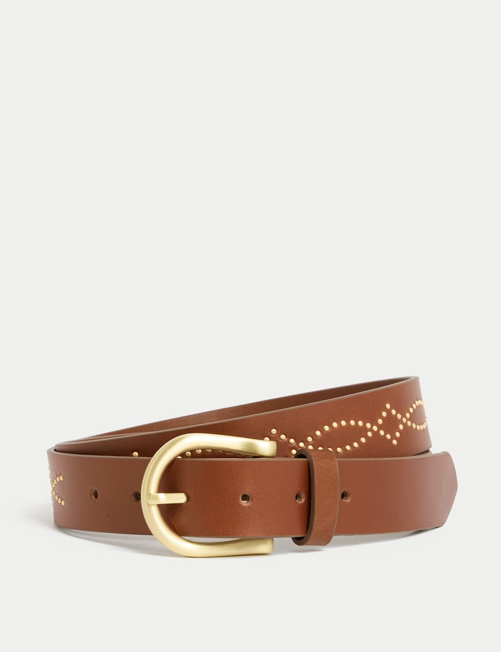 Leather Embellished Waist Belt