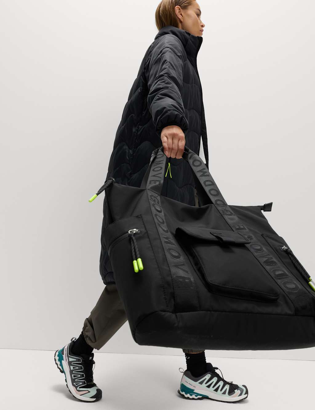 Goodmove Multi Pocket Tote Bag Black