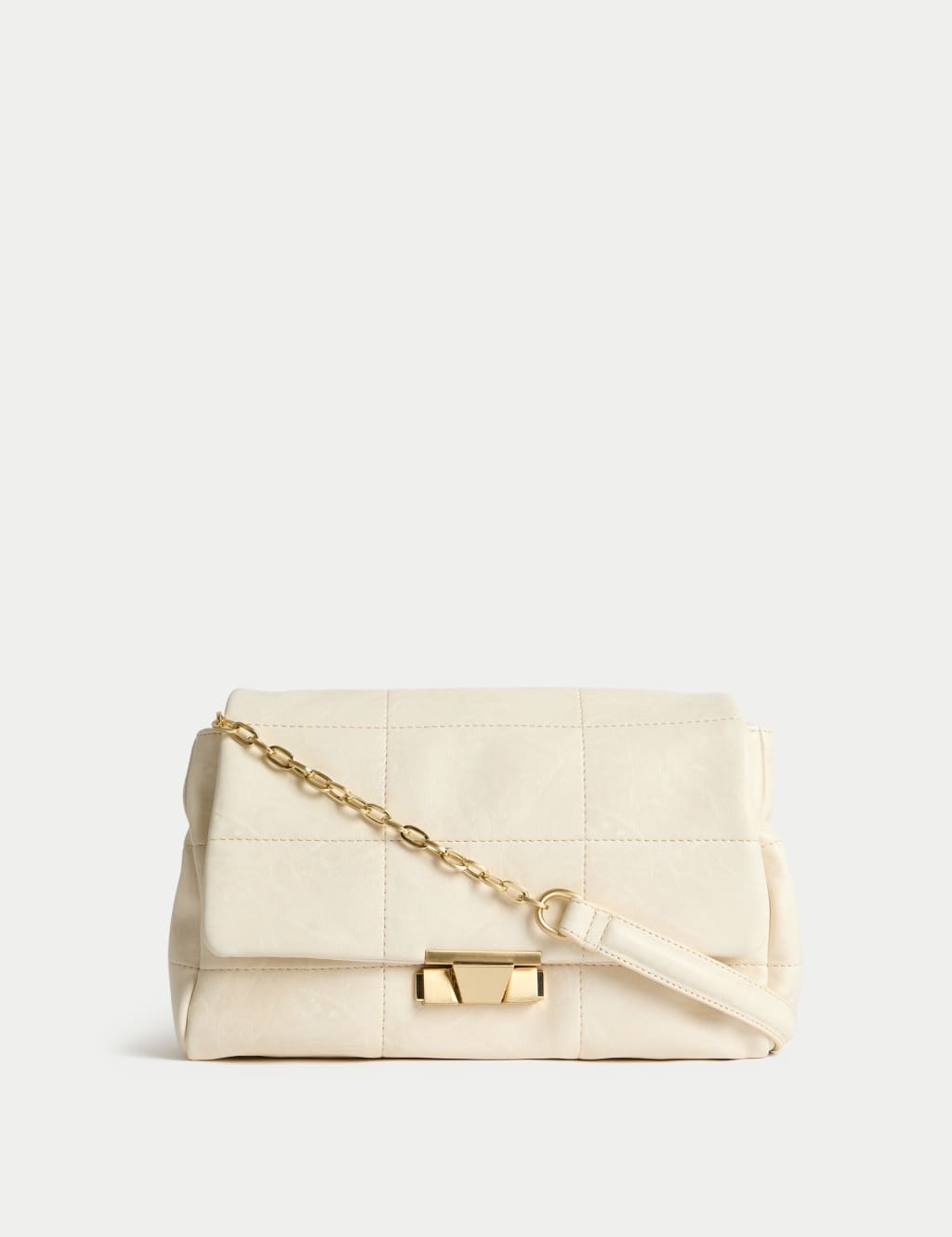 Faux Leather Quilted Shoulder Bag