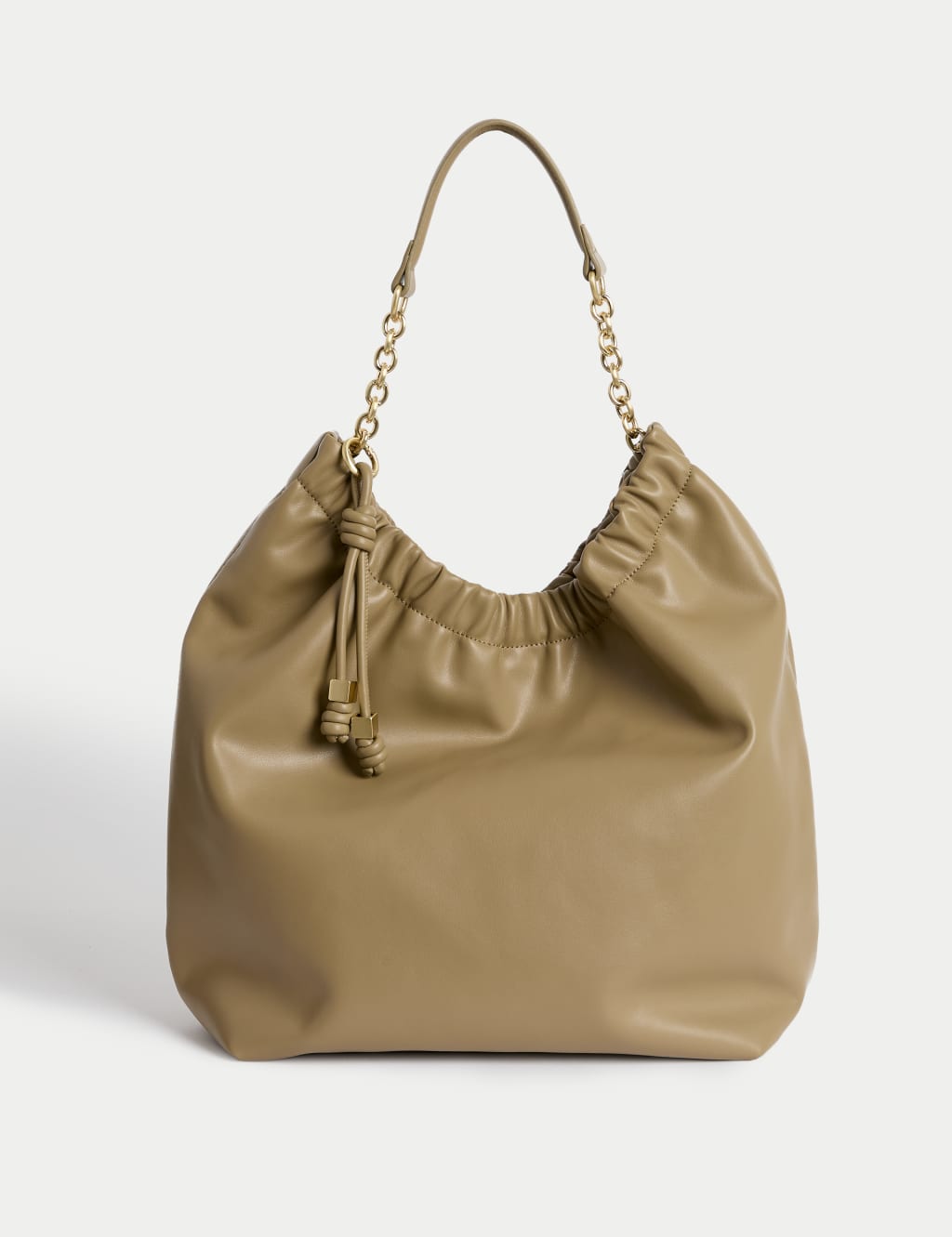 Faux Leather Chain Strap Shoulder Bag