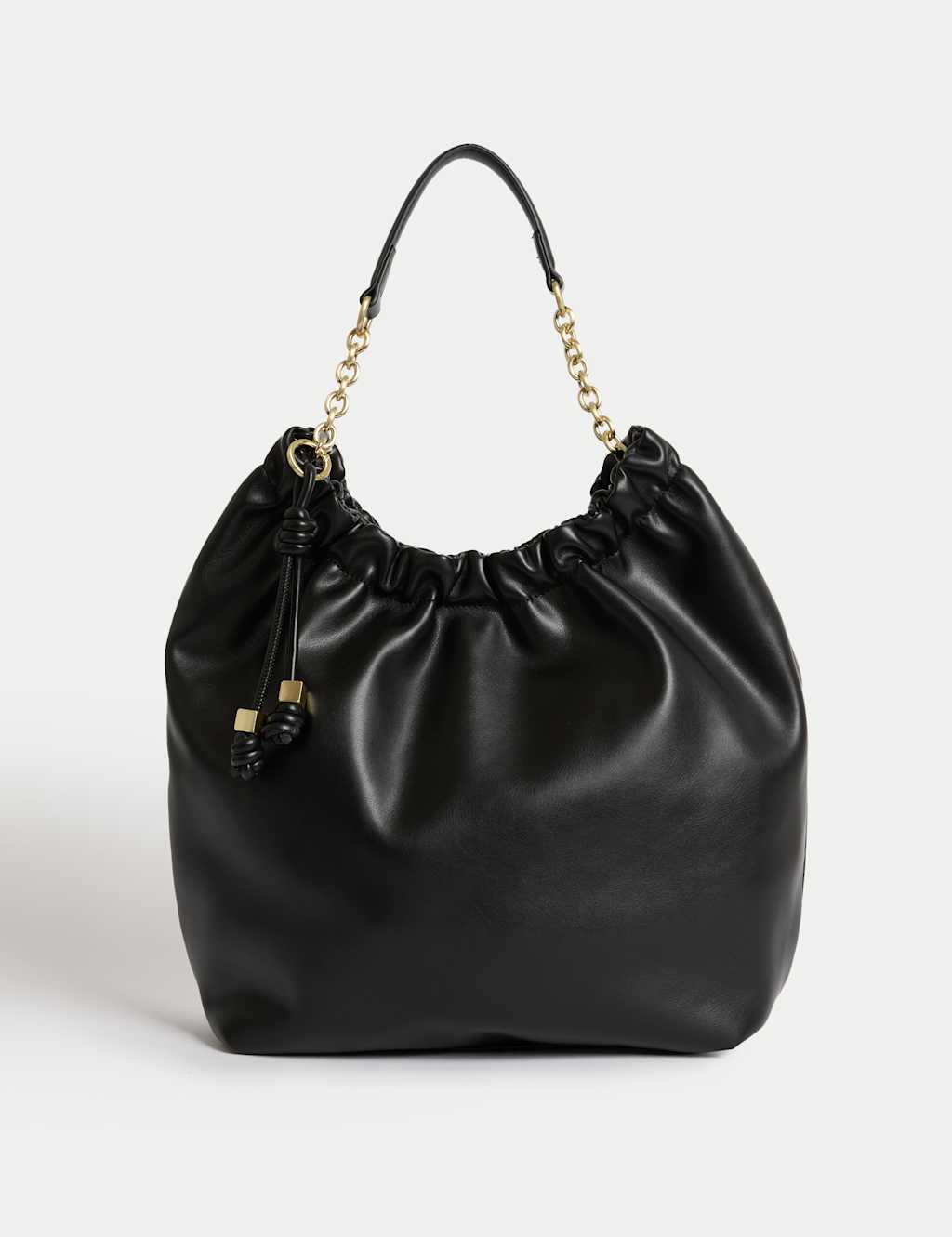 Faux Leather Chain Strap Shoulder Bag