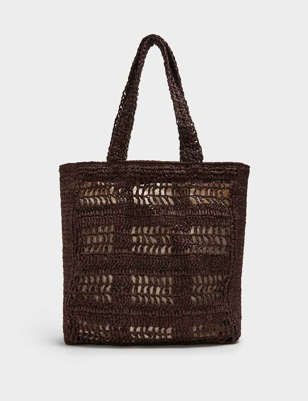 M&S Women's Straw Tote Bag - Chocolate