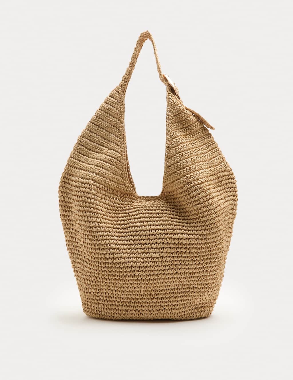 M&S Women's Straw Hardware Detail Shoulder Bag - Natural - Mother's Day Gift