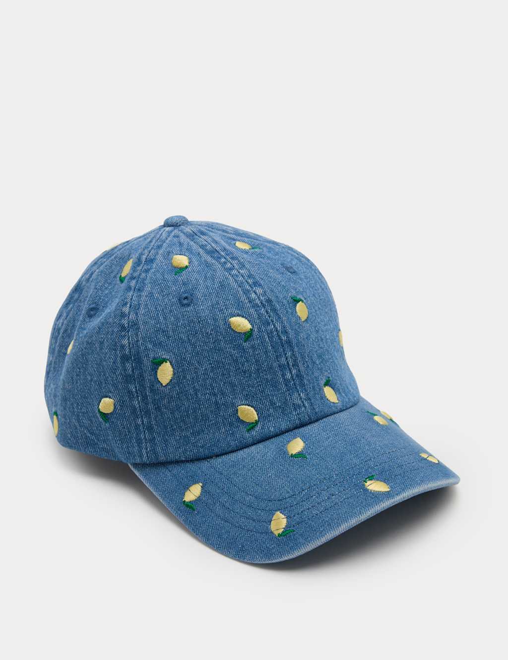 M&S Women's Denim Embroidered Baseball Cap - Blue Mix