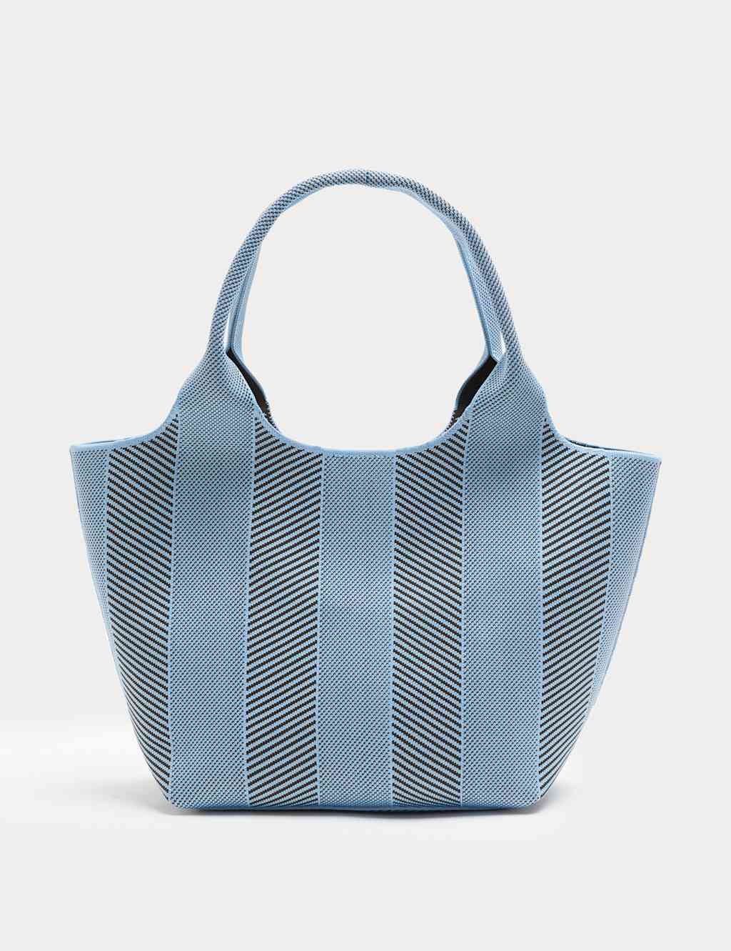 M&S Women's Flyknit Striped Top Handle Grab Bag - Blue Mix - Mother's Day Gift