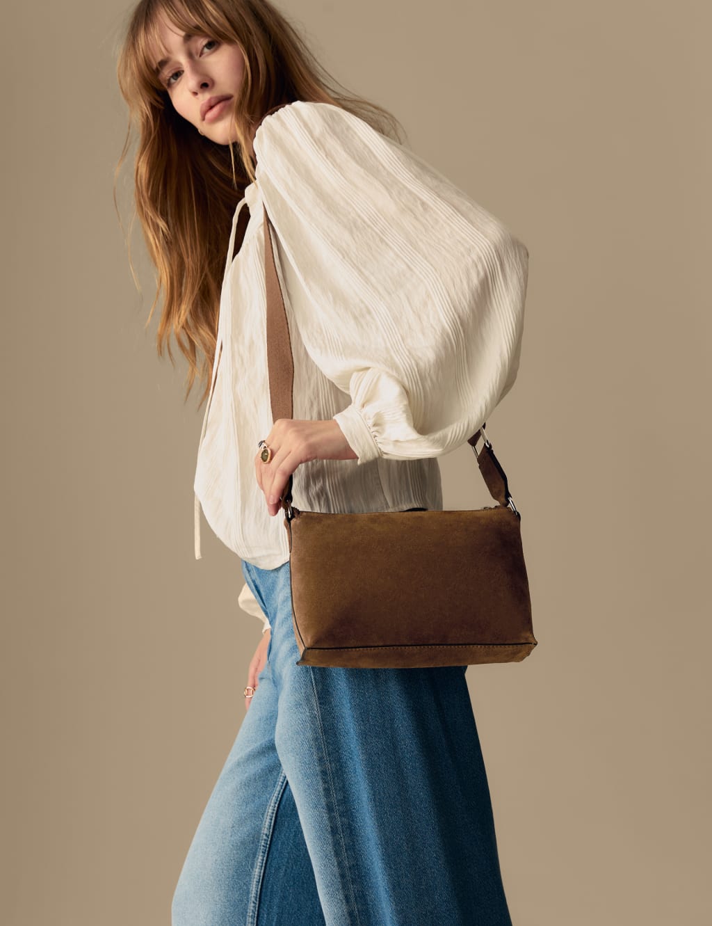 Suede Cross Body Bag