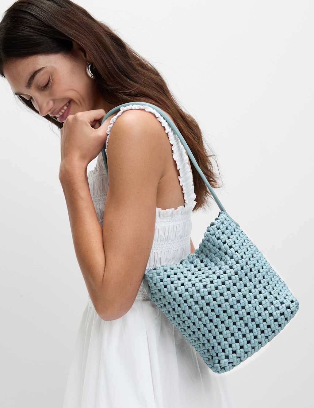 Woven Shoulder Tote Bag
