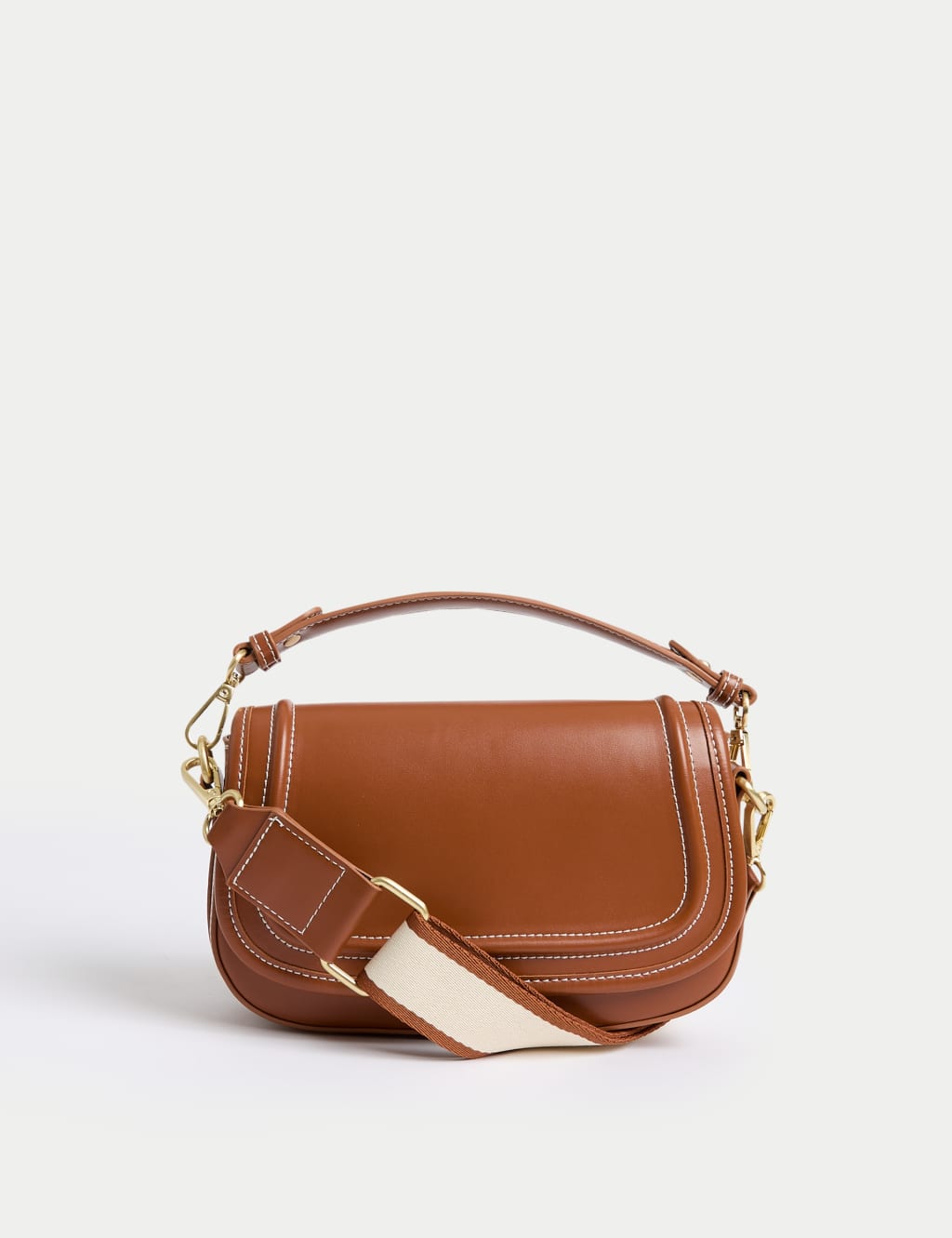 Faux Leather Saddle Bag