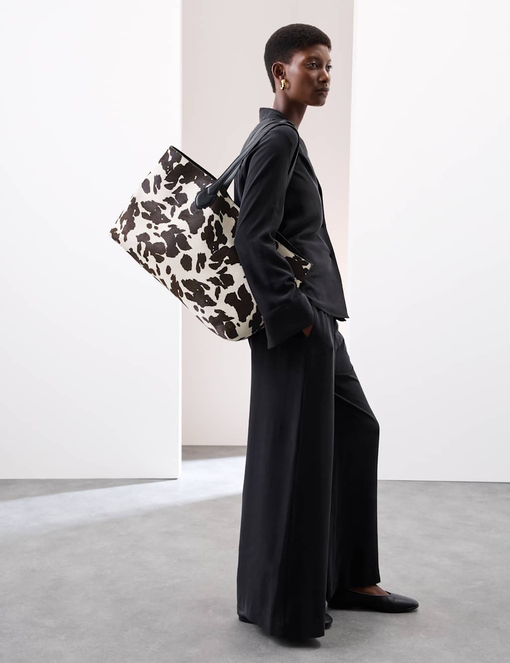 Hair On Leather Animal Print Tote Bag