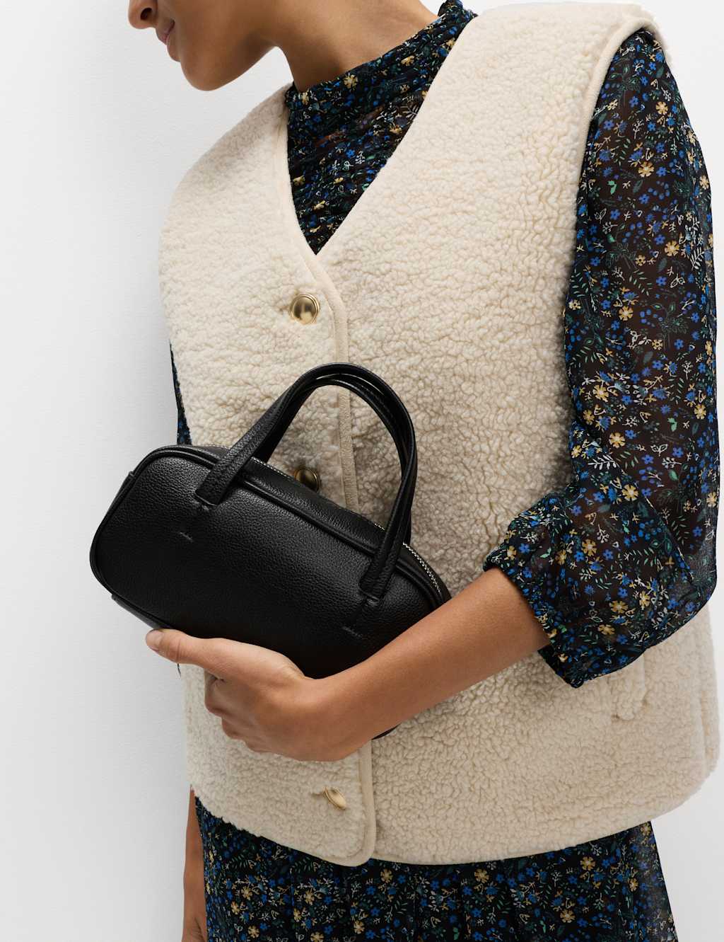 M&S Mini Bowler Crossbody Bag Black