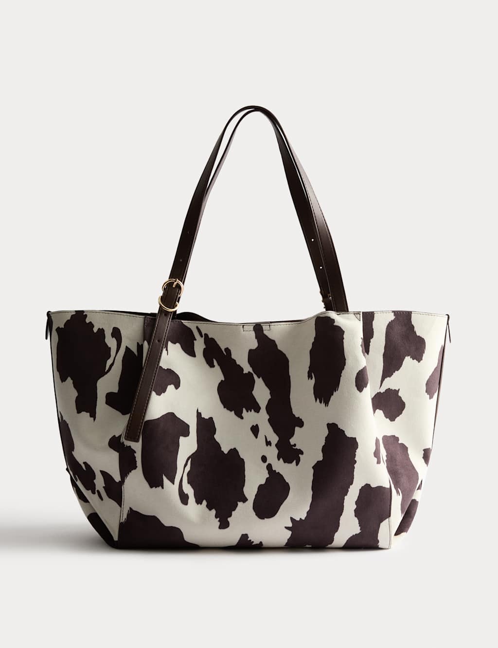 M&S Suedette Animal Print Slouchy Tote Bag Natural Mix