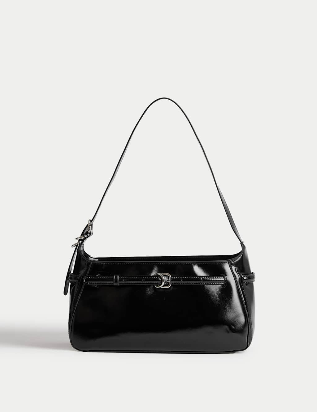 M&S Buckle Baguette Bag Black