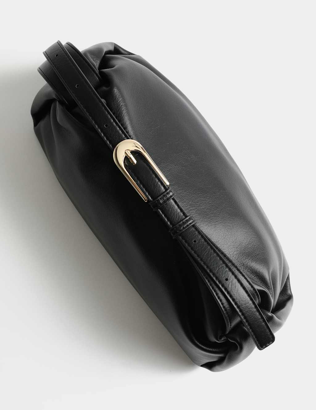 M&S Faux Leather Pencil Crossbody Sling Bag Black