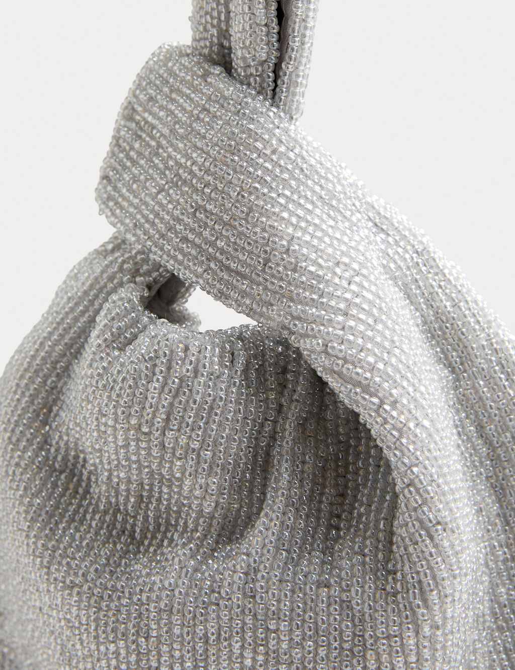 M&S Diamante Tassel Grab Bag Silver