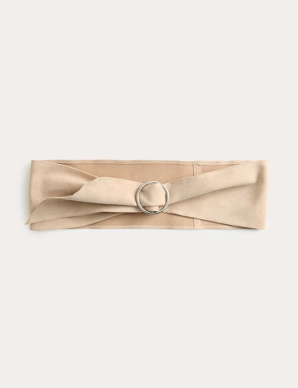 M&S Suede Circle Buckle Belt Natural