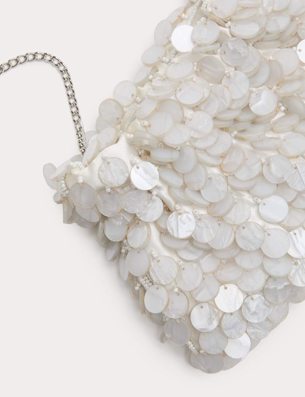 M&S Women's Pearl Disc Chain Strap Shoulder Bag - Cream