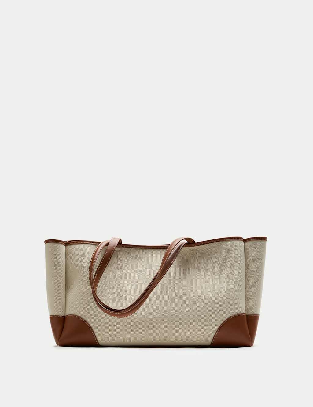 M&S Women's Canvas Stitch Tote Bag - Ecru Mix